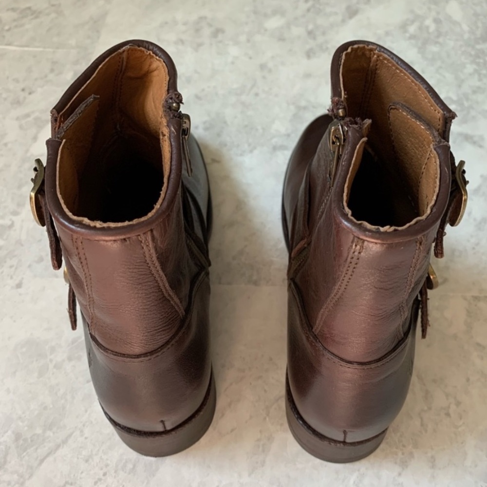 NEW Frye Burnished Leather Vicky Low Mid Boots 7 - Picture 7 of 8